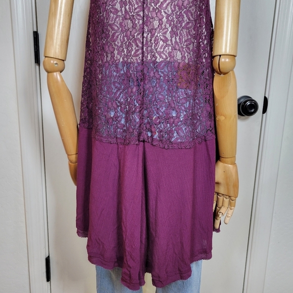 Free People Oversized Tank Dress Purple Sleeveless Mini Relaxed Fit Size XS - Picture 8 of 11